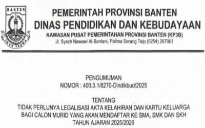 Pengumuman Legalisasi Akta dan KK pada SPMB 2025